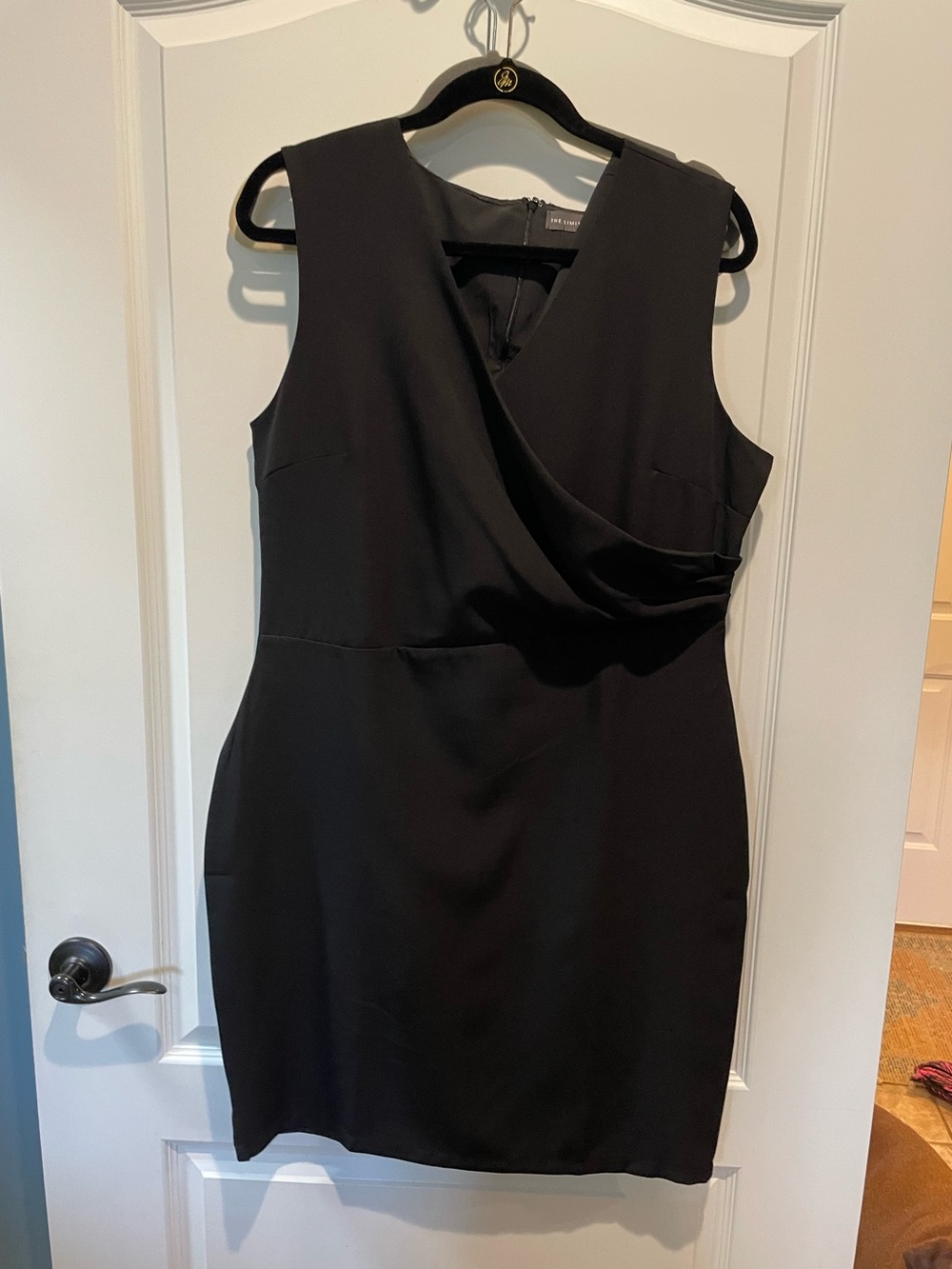 The Limited Black Sleeveless Faux-Wrap Mini Dress